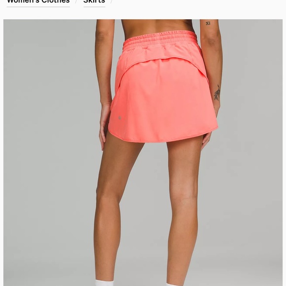Lululemon hot tub hot high rise size 4 raspberry cream skort nwt coral - Picture 2 of 9